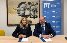 ep elena jimenez de andrade presidenta del colegio de mediadores de seguros de madrid y pedro