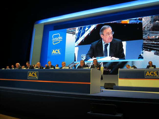 Florentino Pérez ante la junta de accionistas de ACS | EUROPA PRESS ep florentino perezla juntaaccionistasacs