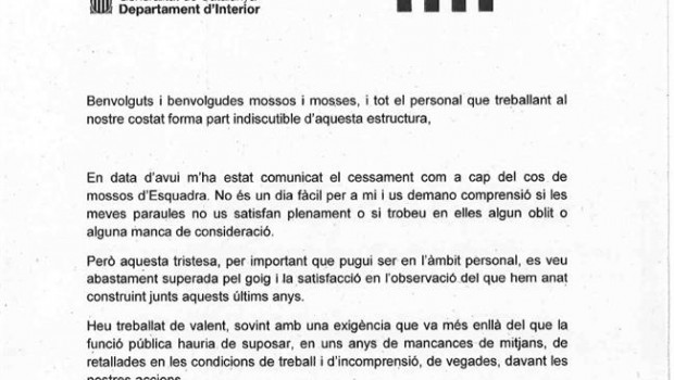 ep la cartadespedidahasta ahora mayorlos mossos jlltrapero