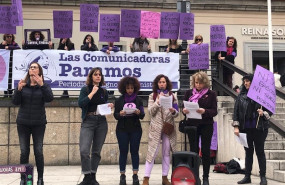 ep representantes de comunicadoras 8m leen un manifiesto por el dia internacional de la mujer