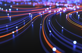 background of wires and glowing particles background of wires and glowing particles