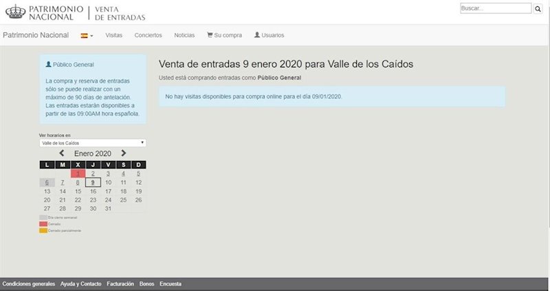 ep captura de la pagina web de patrimonio nacional