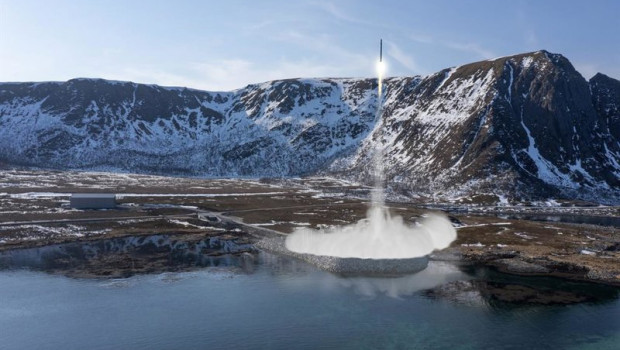 ep ilustracion de un lanzamiento desde el puerto espacial de andoya space en la isla noruega de