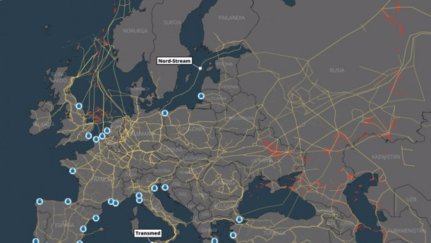 ep mapa que representa los gasoductos yacimientos de gas y terminales de gas natural licuado en el