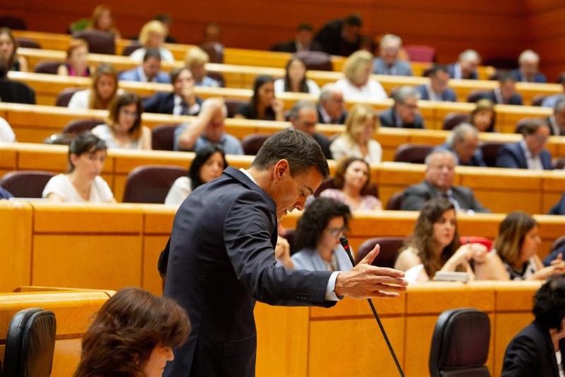 ep pleno del senado en septiembre de 2018 con el presidente del gobierno pedro sanchez