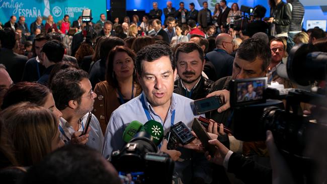 El presidente del PP-A, Juanma Moreno, en la Convención del PP | EUROPA PRESS ep presidentepp-a juanma moreno enconvencionpp