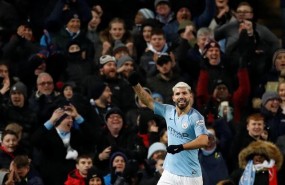 ep delantero argentino sergio aguero celebragolmanchester city