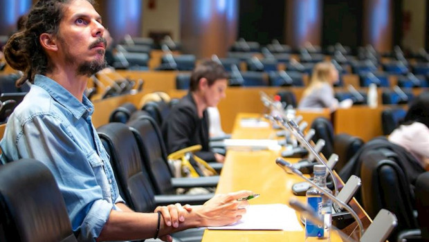 ep el diputado y secretario de organizacion de podemos alberto rodriguez en una comision del