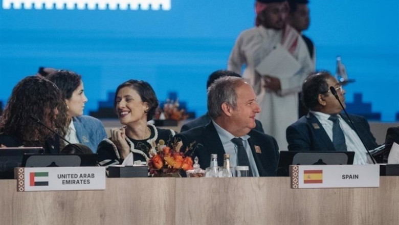 El ministro de Industria y Turismo, Jordi Hereu, durante la 26ª Asamblea General de ONU Turismo que se celebra desde este sábado en Riad (Arabia Saudí). | MINISTERIO DE INDUSTRIA ep el ministro de industria y turismo jordi hereu durante la 26 asamblea general de onu turismo que