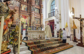 ep el obispo de cordoba demetrio fernandez durante la misa por san juan de avila en su basilica de