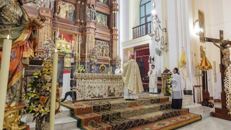 ep el obispo de cordoba demetrio fernandez durante la misa por san juan de avila en su basilica de ep el obispo de cordoba demetrio fernandez durante la misa por san juan de avila en su basilica de