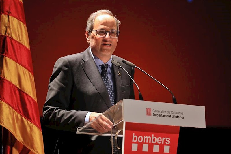 ep el presidente de la generalitat quim torra en un acto de los bombers en valls tarragona archivo