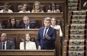 ep el presidente del pp alberto nunez feijoo y la portavoz del pp en el congreso ester munoz durante