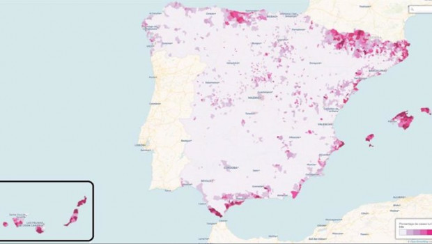 ep porcentaje de viviendas turisticas en cada municipio en espana