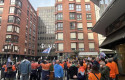 ep concentracion de parte de la plantilla de tubos reunidos frente a la sede de la empresa en bilbao