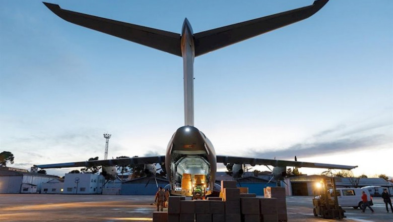 ep descarga de la carga en las instalaciones de airbus getafe en madrid espana