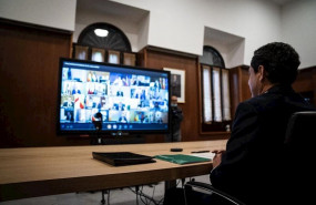 ep el presidente de andalucia juanma moreno en la reunion por videoconferencia con el presidente del