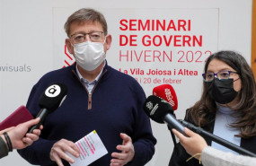 ep el presidente de la generalitat ximo puig atiende a los medios durante el seminari de govern  