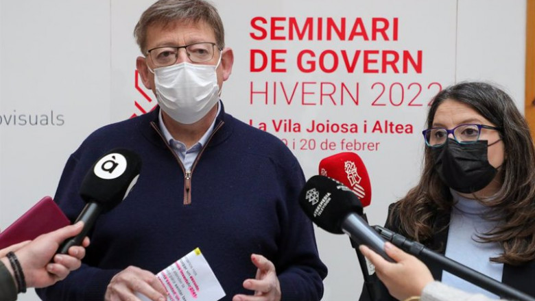 ep el presidente de la generalitat ximo puig atiende a los medios durante el seminari de govern  