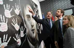 ep el presidente del pp pablo casado y el candidato a lehendakari carlos iturgaiz recuerdan a miguel