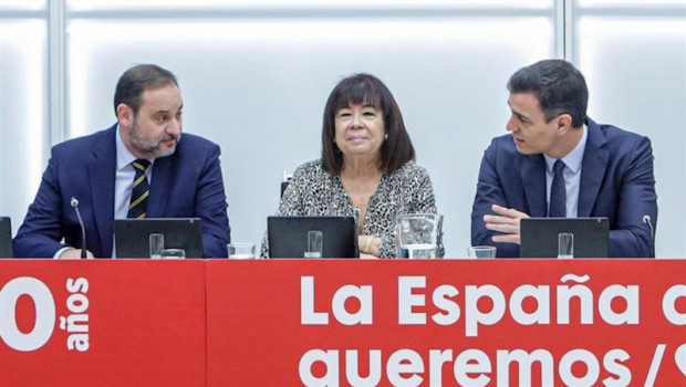 ep i-d el ministro de transportes movilidad y agenda urbana jose luis abalos la presidenta del psoe