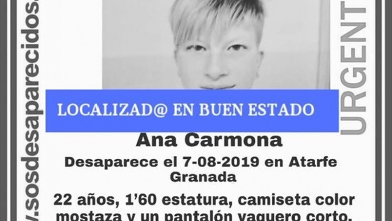 Localizada en buen estado Ana Carmona. | GUARDIA CIVIL ep localizadabuenana carmona