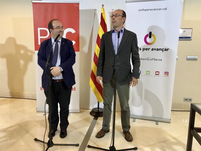 Miquel Iceta (PSC) y Oriol Molins (Units per Avançar) | EUROPA PRESS ep miquel iceta psc y oriol molins units per avanar