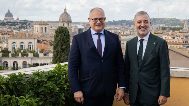 ep archivo   el alcalde de barcelona jaume collboni en una visita institucional en roma italia junto