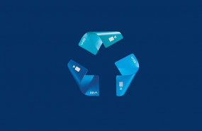 ep archivo   ilustracion de tarjetas recicladas de bbva