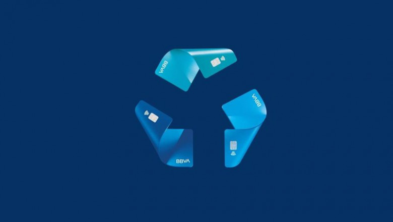 Archivo - Ilustración de tarjetas recicladas de BBVA. | BBVA - Archivo ep archivo ilustracion de tarjetas recicladas de bbva