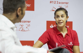 ep carolina marin en un acto de banco santander en la sede central en madrid