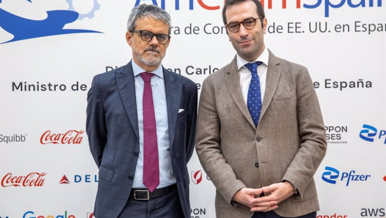 ep de izda a dcha jaime malet presidente de amchamspain y carlos cuerpo ministro de economia ep de izda a dcha jaime malet presidente de amchamspain y carlos cuerpo ministro de economia