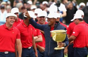 ep el golfista estadounidense tiger woods celebra el triunfo de los estados unidos en la copa