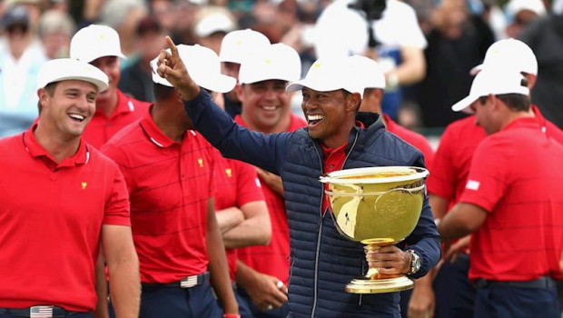 ep el golfista estadounidense tiger woods celebra el triunfo de los estados unidos en la copa