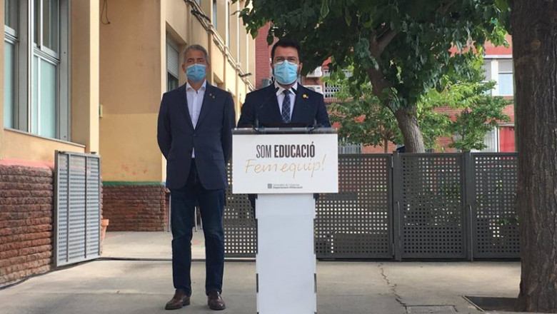 ep el presidente de la generalitat pere aragons y el conseller de educacion josep gonzlez cambray