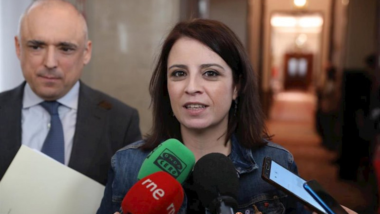 La portavoz del Grupo Socialista en el Congreso de los Diputados, Adriana Lastra, atiende a los medios de comunicación, junto a su 'número dos', Rafael Simancas. | Marta Fernández Jara - Europa Press - Archivo ep la portavoz del grupo socialista en el congreso de los diputados adriana lastra atiende a los