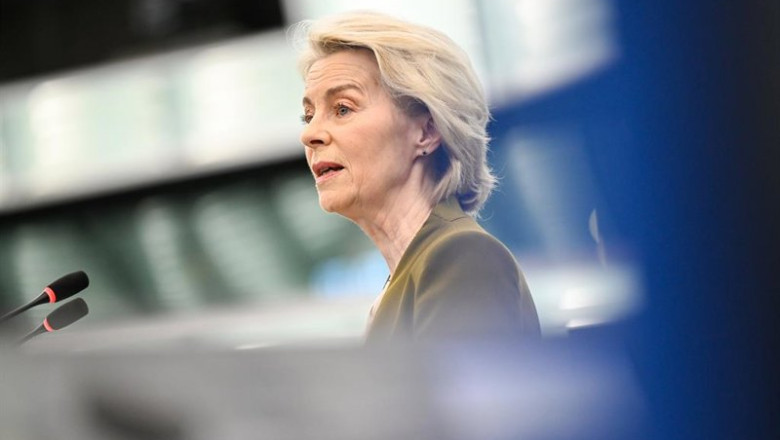 ep la presidenta de la comision europea ursula von der leyen en un pleno del parlamento europeo en