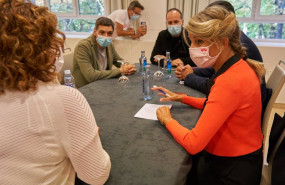 ep la vicepresidenta segunda y ministra de trabajo y economia social yolanda diaz d en una reunion