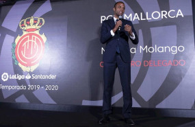 ep maheta molango durante su intervencion en el acto de bienvenida de los clubes ascendidos a laliga