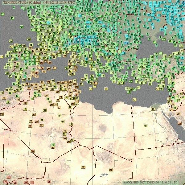 Mapa registra temperaturas | TWITTER AEMET ep mapa registra temperaturas