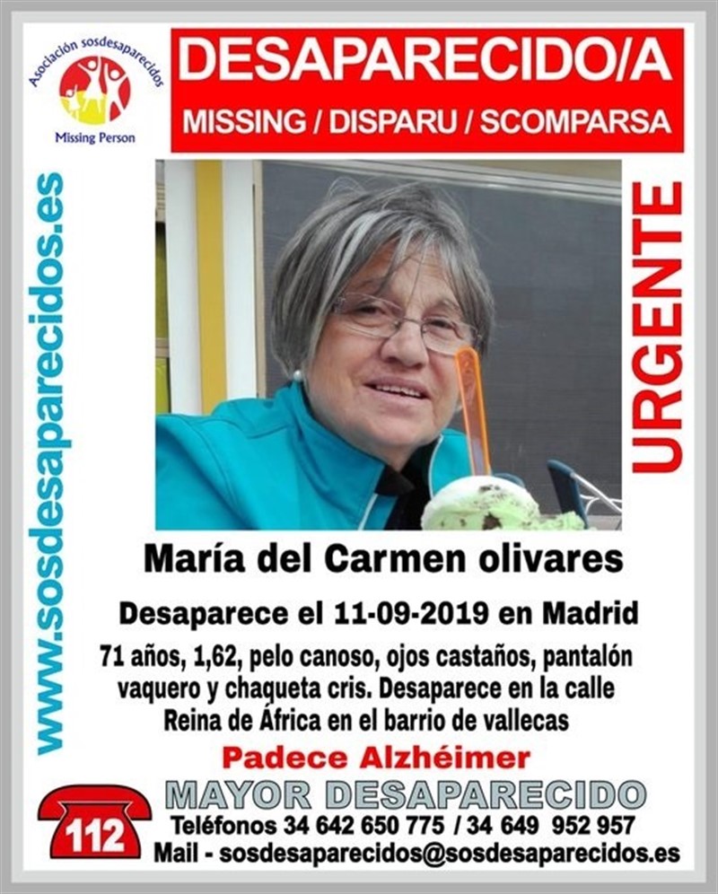 ep maria del carmen olivares mujer con alzheimer desaparecida en madrid