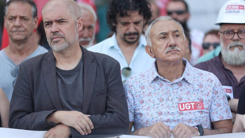 ep archivo el secretario general de ccoo unai sordo y el de ugt pepe alvarez en una manifestacion ep archivo el secretario general de ccoo unai sordo y el de ugt pepe alvarez en una manifestacion