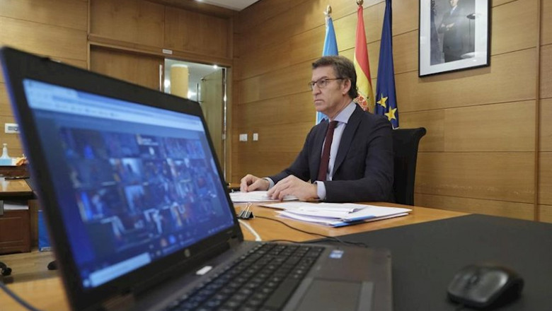 ep el presidente de la xunta alberto nunez feijoo se reune por videoconferencia con el presidente