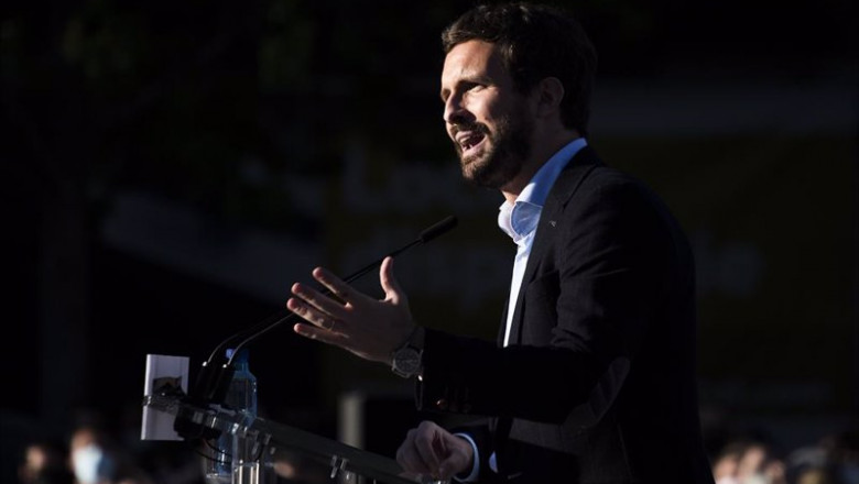 El presidente de PP, Pablo Casado, en un acto electoral de este fin de semana | Alejandro Martínez Vélez - Europa Press ep el presidente de pp pablo casado en un acto electoral de este fin de semana