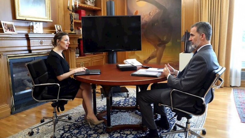 El Rey recibe en audiencia a la ministra de Trabajo y Economía Social, Yolanda Díaz, este lunes. | Casa de S.M. el Rey ep el rey recibe en audiencia a la ministra de trabajo y economia social yolanda diaz este lunes