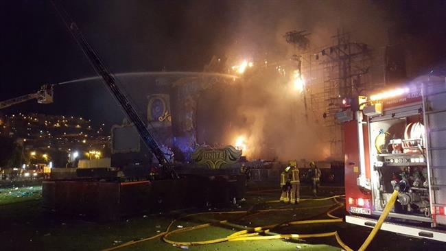 Incendio en el festival de Tomorrowland en Barcelona. | AJUNTAMENT DE SANTA COLOMA DE GRAMENET ep incendio tomorrowland barcelona