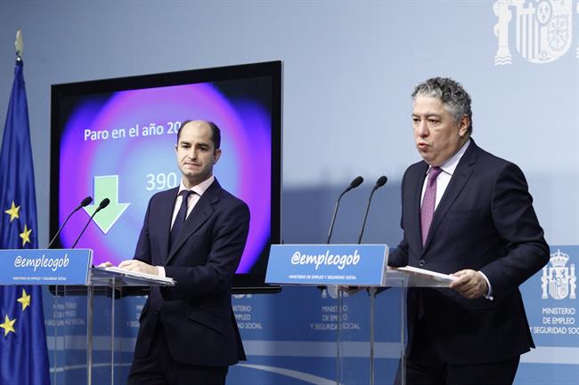 Juan Pablo Riesgo y Tomás Burgos presentan los datos de paro | EUROPA PRESS ep juan pablo riesgotomas burgos presentandatosparo