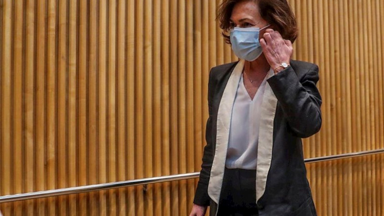 ep la vicepresidenta primera del gobierno carmen calvo en la comision para la reconstruccion del