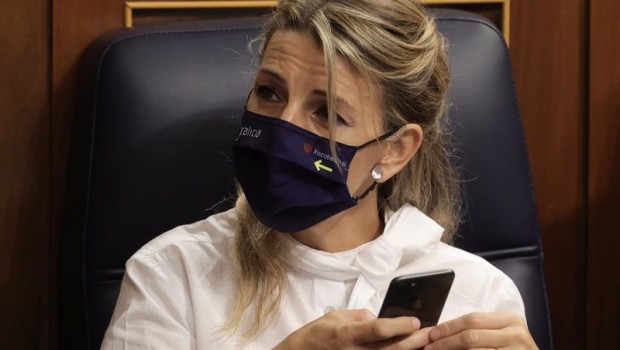 ep la vicepresidenta segunda del gobierno y ministra de trabajo yolanda diaz en el pleno del