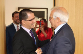 ep los ministrosexterioresvenezuela jorge arreaza y espana josep borrell enreunionbruselas imagenarchivo